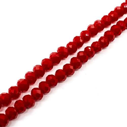 6mm crystal beads opaque light red, pack of 100 — faceted for jewelry making and beadwork