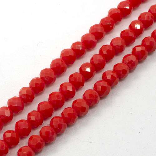 4mm crystal beads dark coral — faceted for jewelry making and beadwork
