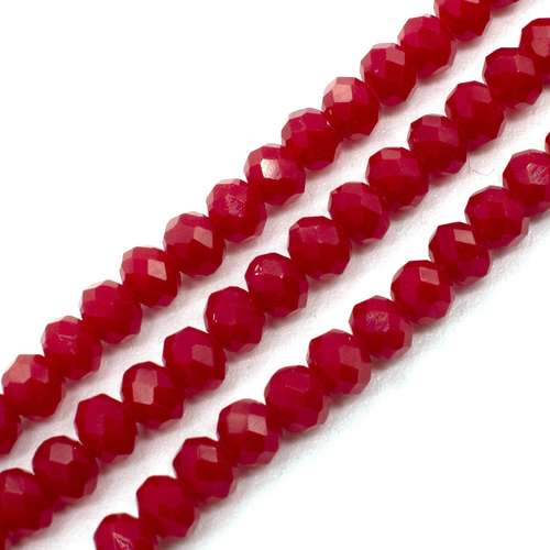 4mm crystal beads opaque dark red — faceted for jewelry making and beadwork