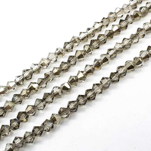 3mm crystal bicone beads smokey — faceted for jewelry making and beadwork