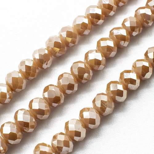 6mm crystal beads dark sand, pack of 100 — faceted for jewelry making and beadwork