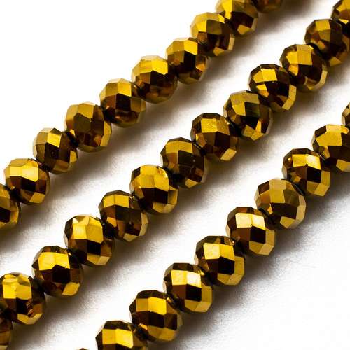 6mm crystal beads gold plate — faceted for jewelry making and beadwork