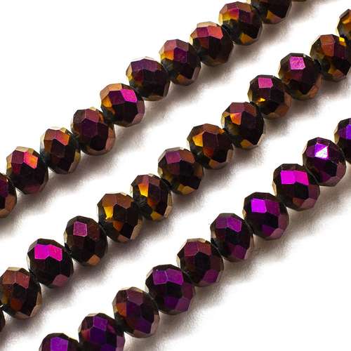 6mm crystal beads purple iris, pack of 100 — faceted for jewelry making and beadwork