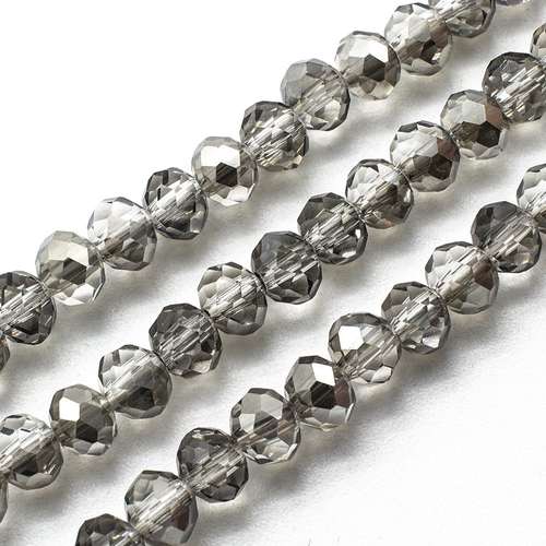 6mm crystal beads silver dust, pack of 100 — plated finish, ideal for jewelry making and beadwork