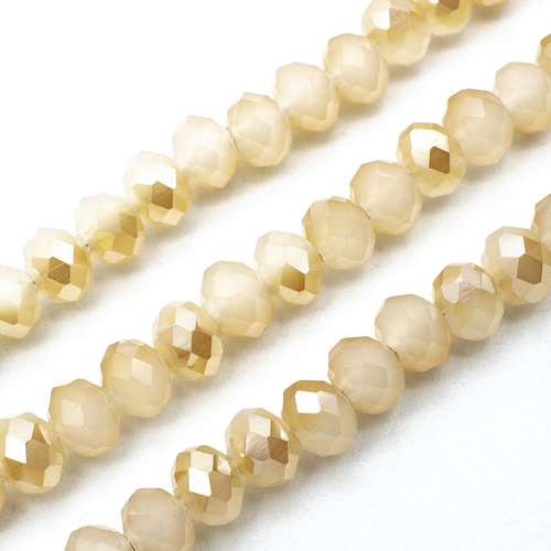 6mm crystal beads light sand opal, pack of 100 — faceted for jewelry making and beadwork