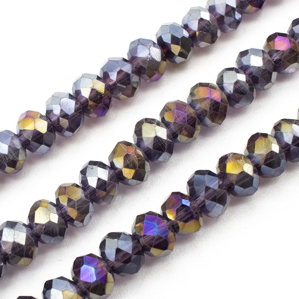 6mm crystal beads purple ab, pack of 100 — AB finish, faceted for jewelry making and beadwork