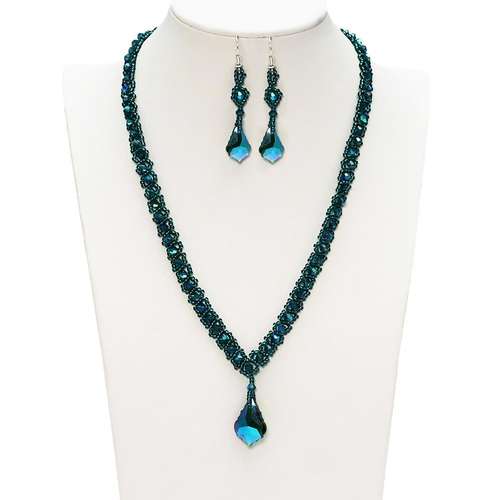 Sienna Necklace Bundle electric teal necklace making kit — DIY set with beads and instructions for creating handmade jewelry