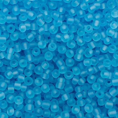 size 8 FGB glass seed beads frosted light blue — 50g pack, ideal for bead weaving, embroidery, and jewelry making