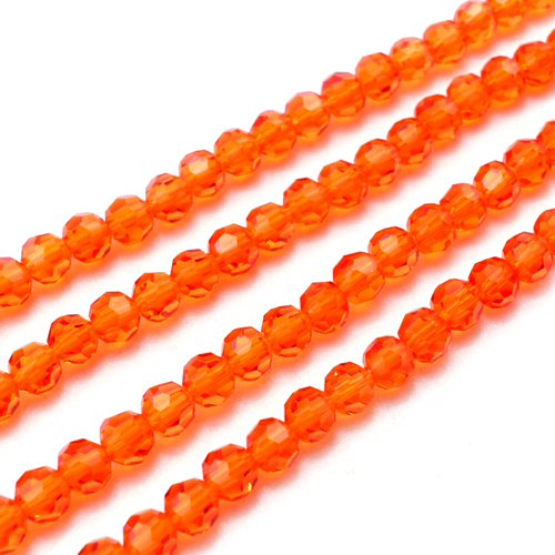 4mm crystal beads orange — faceted for jewelry making and beadwork