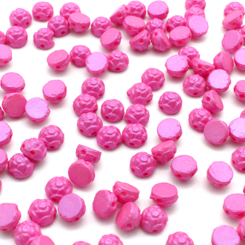 Roseta Cab 6mm 25pcs - Raspberry Rose