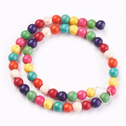 Synthetic Turquoise Round Beads 4mm - Mixed