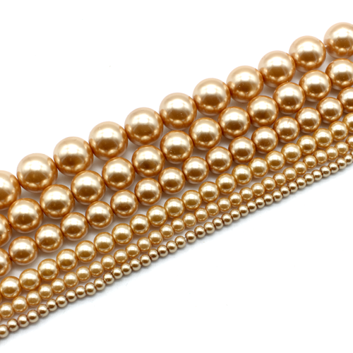 Christmas Tree Glass Pearls Beads Only - Gold