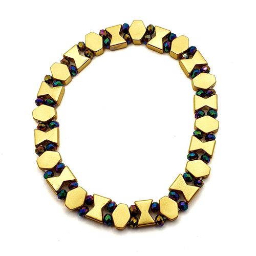Hematite Diamond Bow Bracelet rainbow plate bracelet making kit — DIY set with beads and instructions for creating handmade jewelry