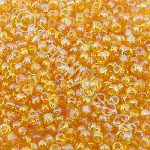 Seed Beads Transparent Rainbow Gold - Size 8 100g