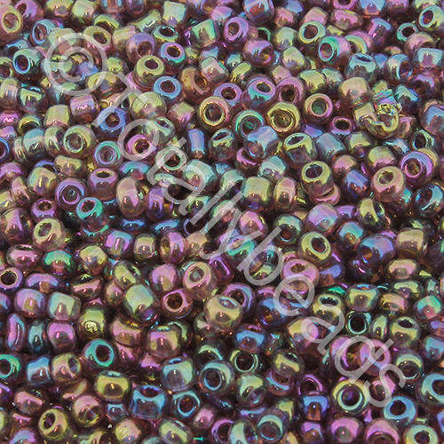 Seed Beads Transparent Rainbow Purple - Size 8 100g