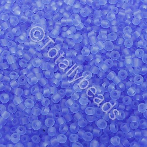 Seed Beads Transparent Frosted Blue - Size 11 100g