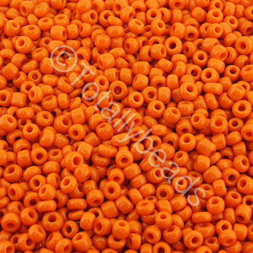Seed Beads Opaque Orange - Size 11 100g