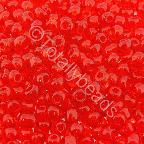 Seed Beads Transparent Red - Size 6 100g