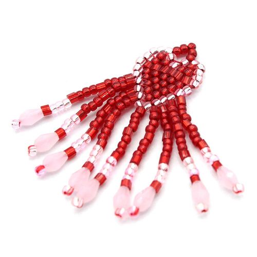 BC Week7 2022 - Brick Stitch Earrings - Red