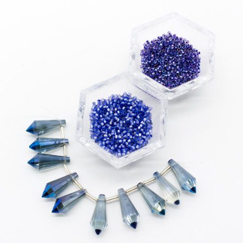 BC Week9 2022 - Beaded Bell Flower - Electric Blue