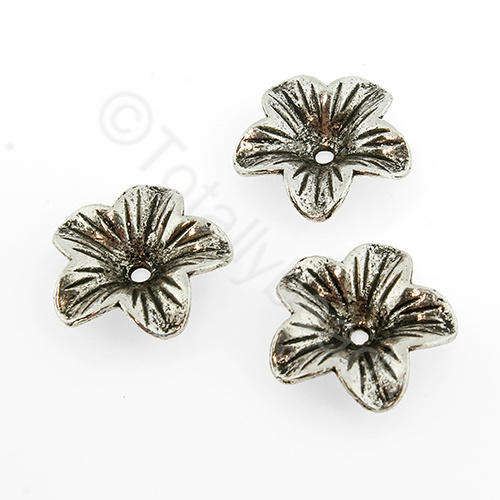 Antique Silver Bead - 18mm Flower 6pcs