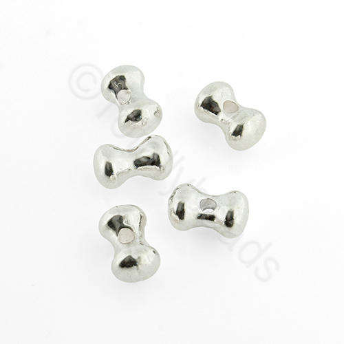 Antique Silver Bead - Dumbbell - Silver 15pcs