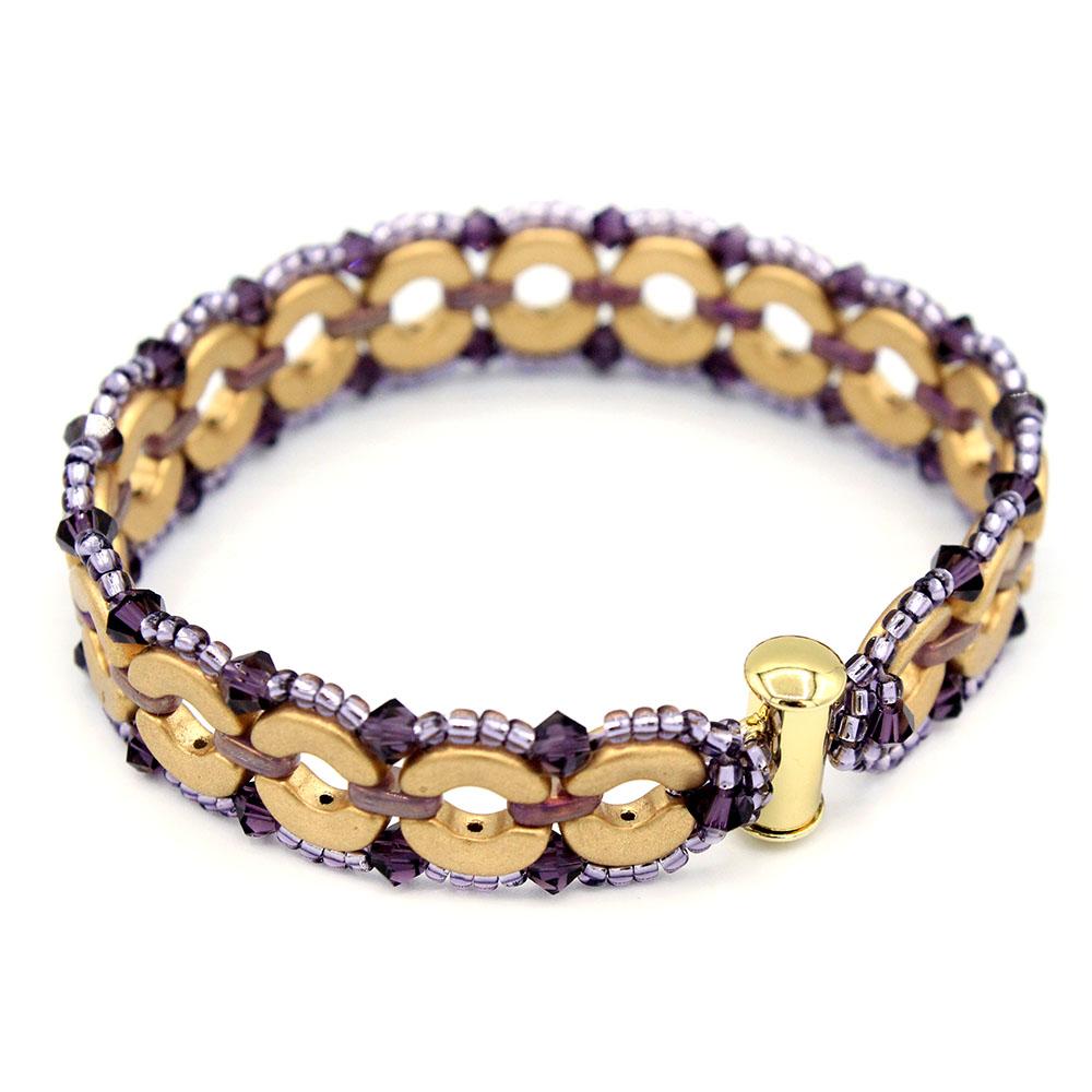 Sybil Arcos Bracelet gold tanzanite bracelet making kit — DIY set with beads and instructions for creating handmade jewelry