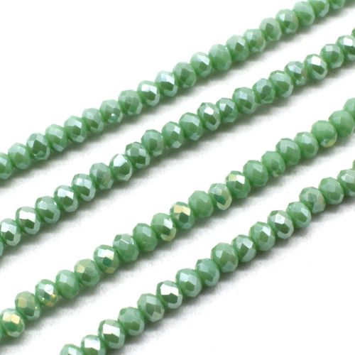 3mm crystal beads opal pale green, pack of 150 — faceted for jewelry making and beadwork