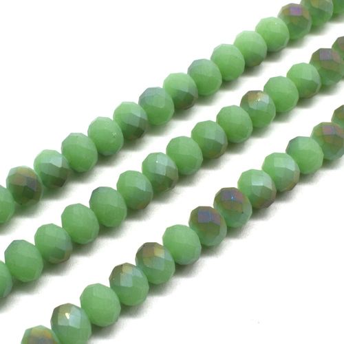 8mm crystal beads opal green shadow, pack of 70 — faceted for jewelry making and beadwork