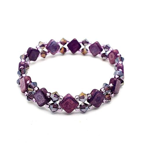 North Star Bracelet Kit brass purple bracelet making kit — DIY set with beads and instructions for creating handmade jewelry