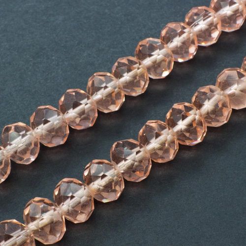 10mm crystal beads light salmon, pack of 30 — faceted for jewelry making and beadwork