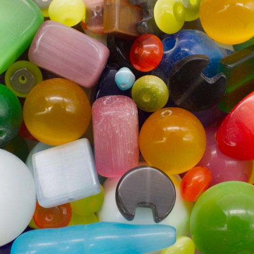 Cateye Beads Mixed 4 - 20mm - 200g Jumbo Bag