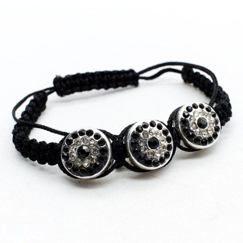 Shamballa Coin Bracelet black bracelet making kit — DIY set with beads and instructions for creating handmade jewelry