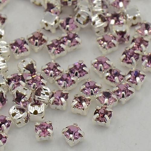 3mm crystal beads light amethyst, pack of 15 — faceted for jewelry making and beadwork