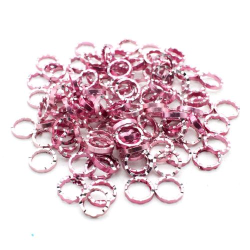 Aluminium Coloured Rings 8mm Pink 10pcs for jewellery making