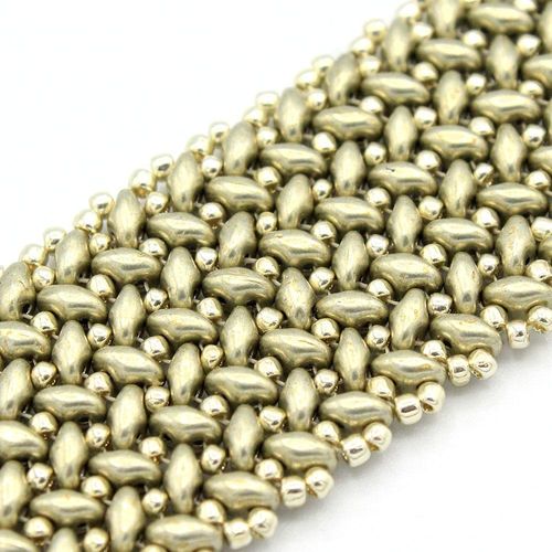 SuperDuo Chevron Bracelet sueded gold cloud dream bracelet making kit — DIY set with beads and instructions for creating handmade jewelry