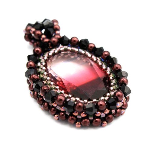 BC WK17 Crystal Cabochon Oval Jewellery Black Cherry 3mm for jewellery making