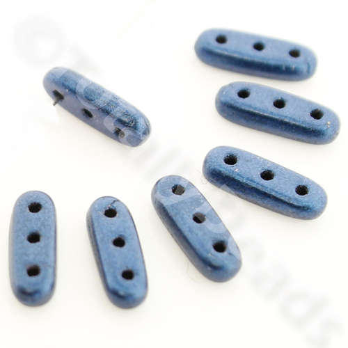 10mm Czech glass glass beads metallic suede blue — pack of 30, high-quality two-hole beads ideal for jewelry making, bead weaving, and cr…
