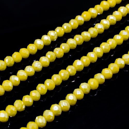 3.5mm crystal beads opal yellow, pack of 150 — faceted for jewelry making and beadwork