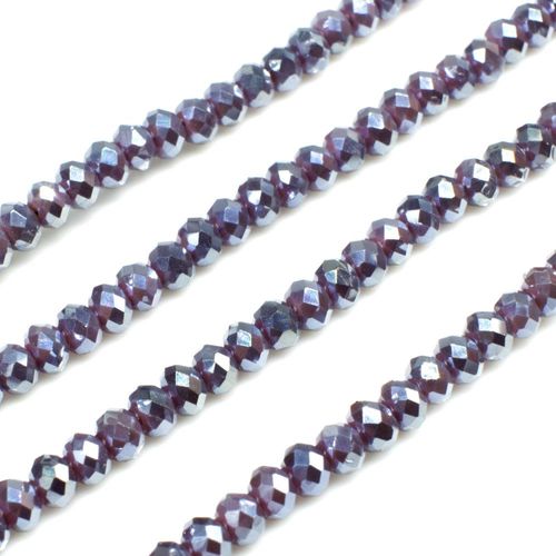 3.5mm crystal beads opal amethyst ab, pack of 130 — AB finish, faceted for jewelry making and beadwork