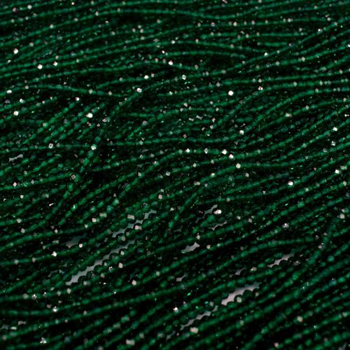 1.5mm crystal beads emerald green — faceted for jewelry making and beadwork