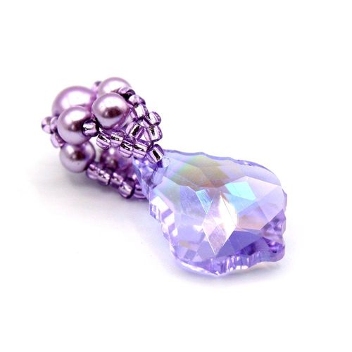 Elsie Baroque Pendant Bail Kit lilac jewelry making kit — DIY set with beads and instructions for creating handmade jewelry