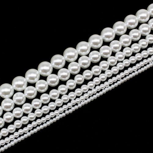 Christmas Tree Glass Pearls Beads Only White for jewellery making