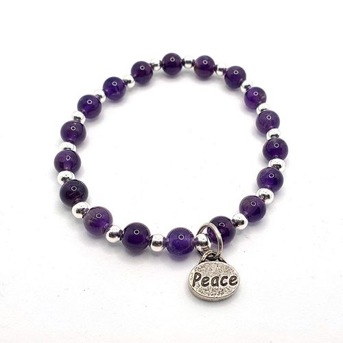 Faith Gemstone Bracelet amethyst bracelet making kit — DIY set with beads and instructions for creating handmade jewelry