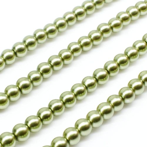 Glass Pearl Round Beads 4mm - Olive