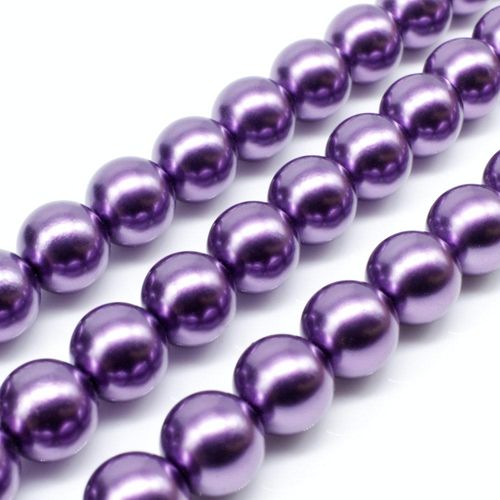 Glass Pearl Round Beads 10mm - Wisteria