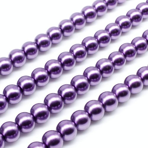 Glass Pearl Round Beads 6mm - Wisteria