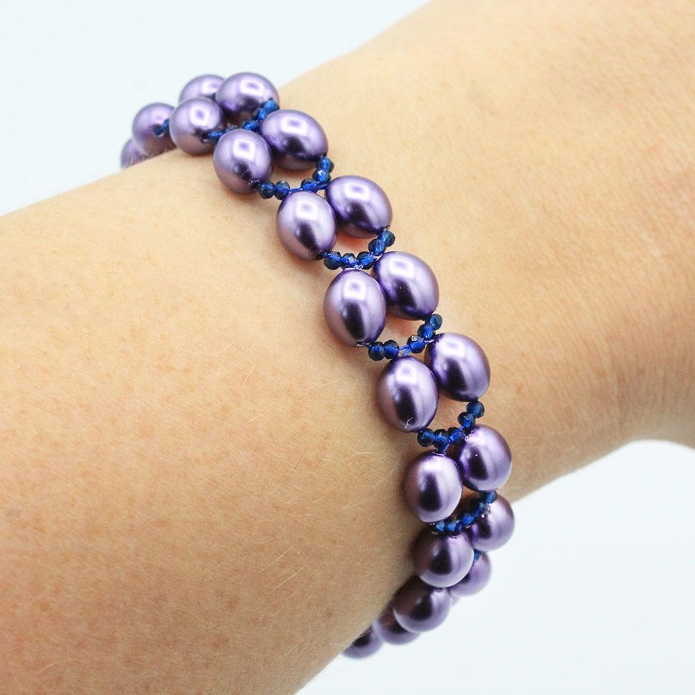Eloise Bracelet Makes 2 oriental lavender bracelet making kit — DIY set with beads and instructions for creating handmade jewelry