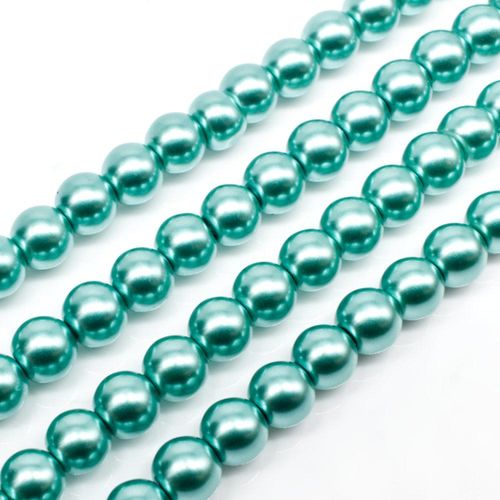 Glass Pearl Round Beads 6mm - Turquoise