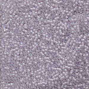 size 11 Miyuki Delica seed beads lined pale lavendar ab db080 5g — 5g pack, premium Japanese cylinder beads perfect for bead weaving, emb…